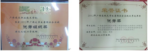 金年会金字招牌荣获2012年广西大学生暑期社会实践活动优秀组织奖